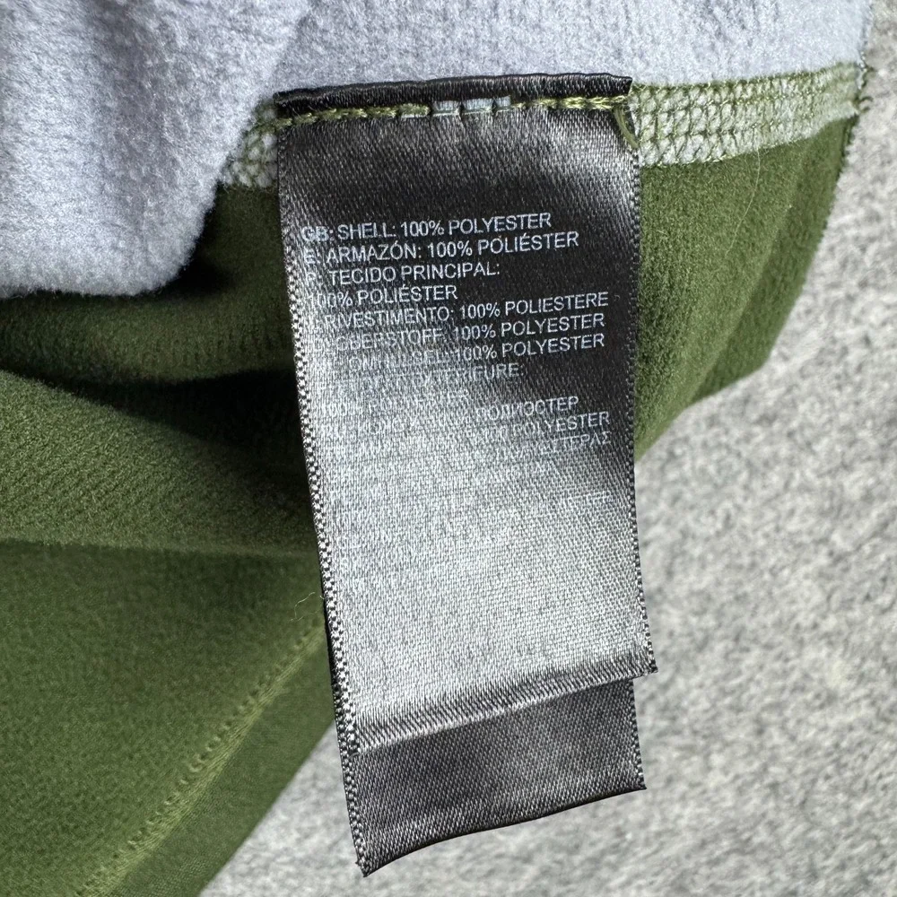 The North Face 1/4 Zip Fleece Pullover Polyester Green Mens Large L